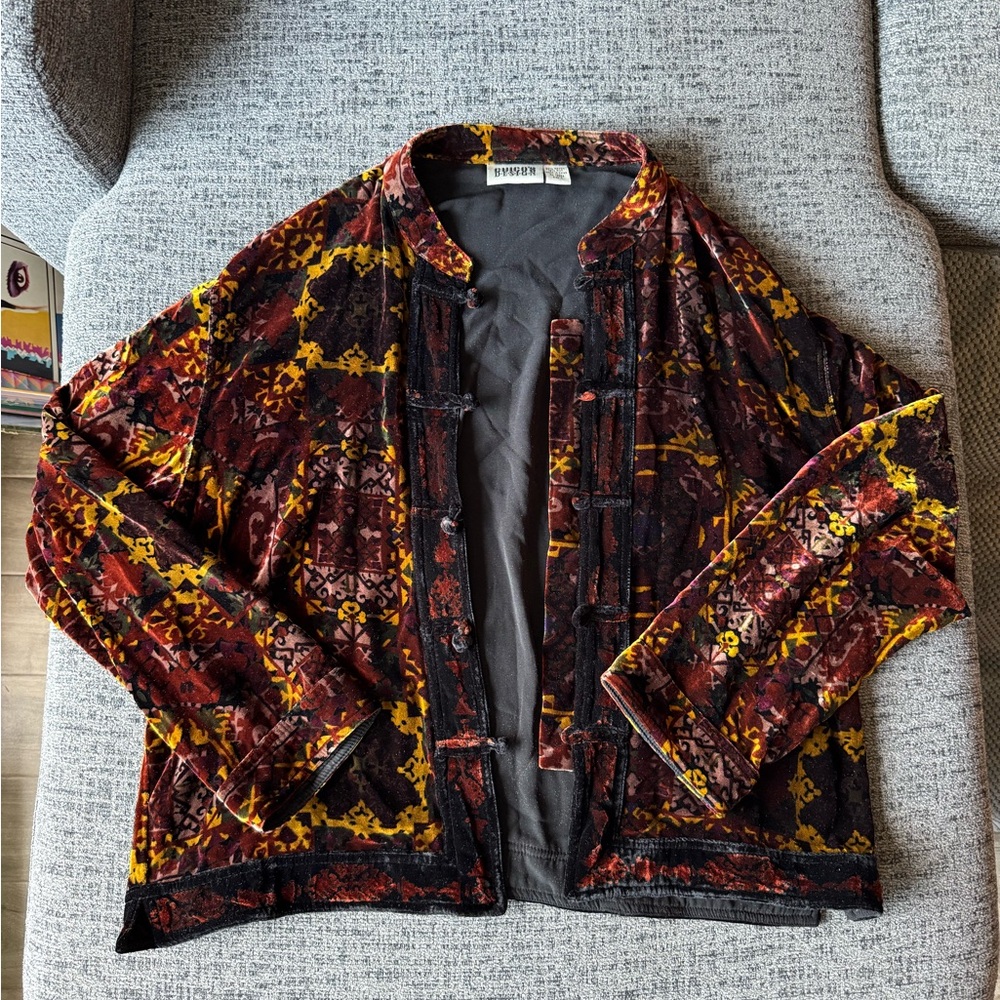 Chico's Multicolor Velvet Blazer